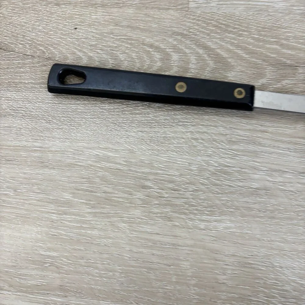 Vintage Stainless USA Black Handle Flat Metal Griddle Spatula Turner 12
